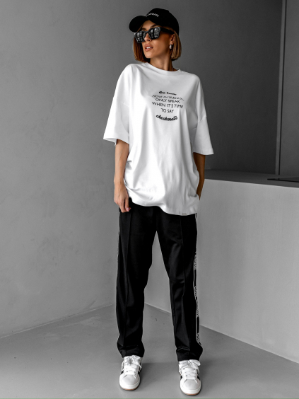 Oversized Triko Silence - white